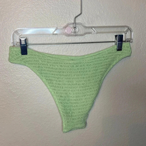 H&M Green Ruched Bikini Bottoms Size 8 - Picture 2 of 2